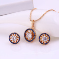 62050 Xuping fashion delicate colourful artificial diamond-bordered pendant hot item gold plated jewelry set